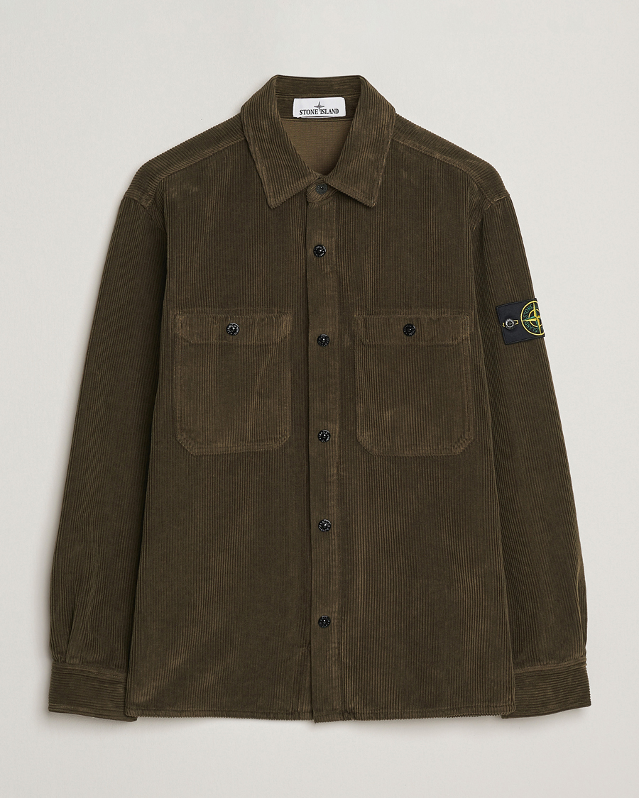 Mies | Kauluspaidat | Stone Island | Organic Cotton Cord Overshirt Military Green