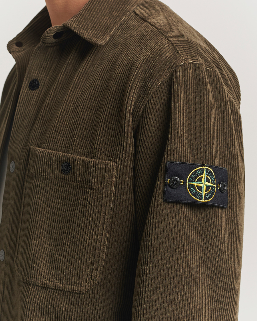 Mies | Kauluspaidat | Stone Island | Organic Cotton Cord Overshirt Military Green