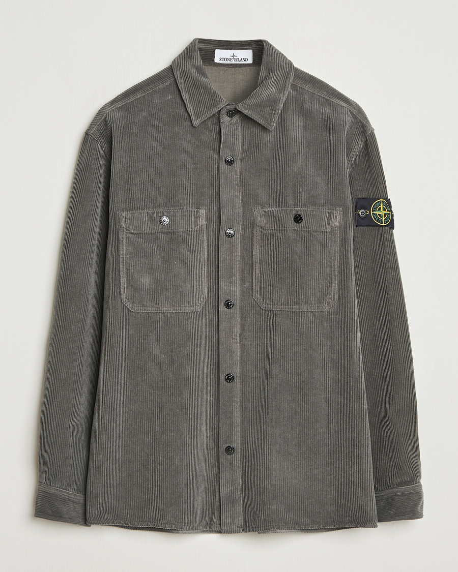 Mies | Kauluspaidat | Stone Island | Organic Cotton Cord Overshirt Grey