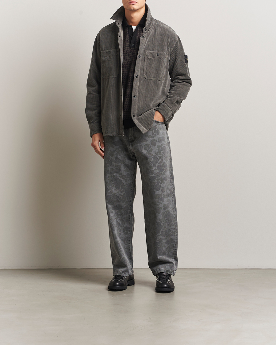 Mies | Kauluspaidat | Stone Island | Organic Cotton Cord Overshirt Grey