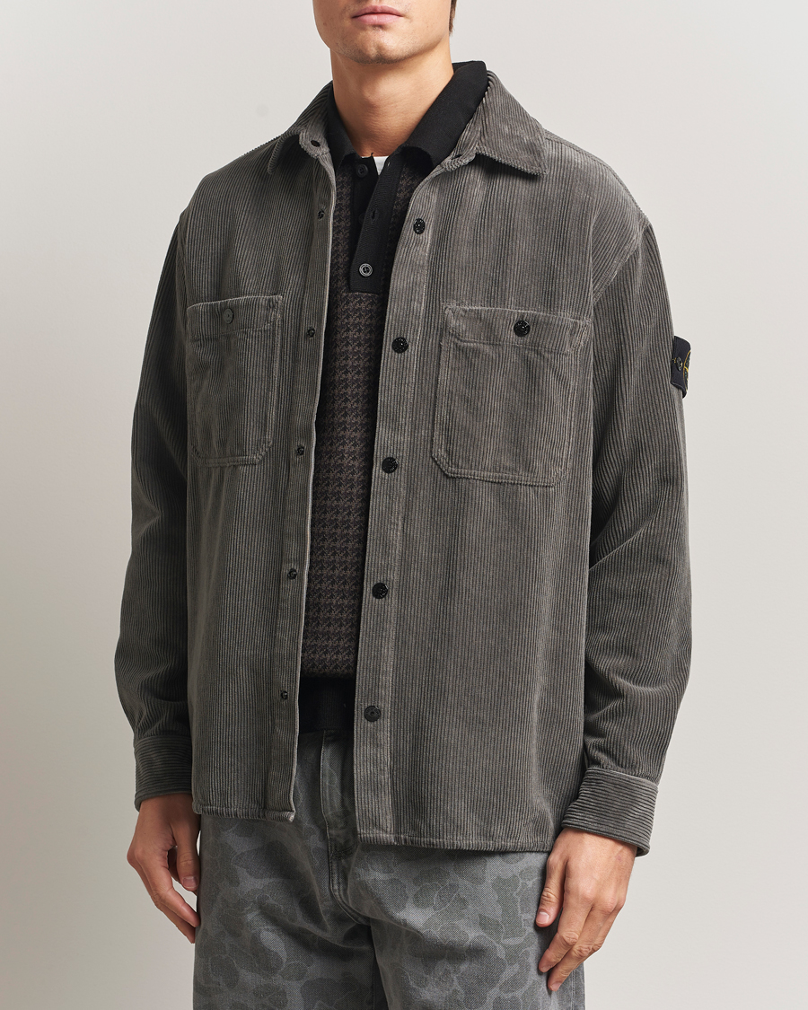 Mies | Kauluspaidat | Stone Island | Organic Cotton Cord Overshirt Grey