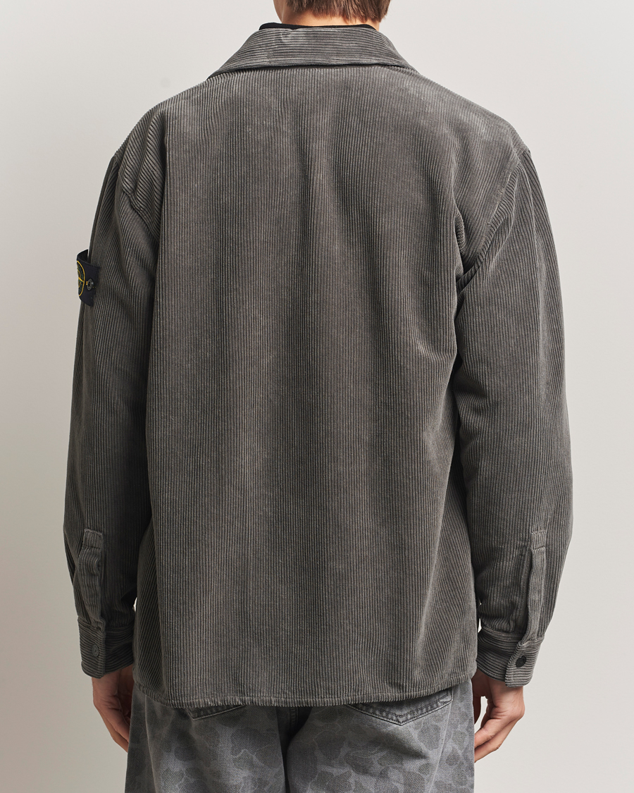 Mies | Kauluspaidat | Stone Island | Organic Cotton Cord Overshirt Grey