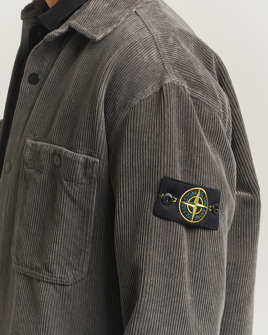 Mies | Kauluspaidat | Stone Island | Organic Cotton Cord Overshirt Grey