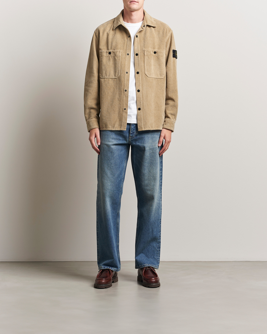 Mies | Kauluspaidat | Stone Island | Organic Cotton Cord Overshirt Beige