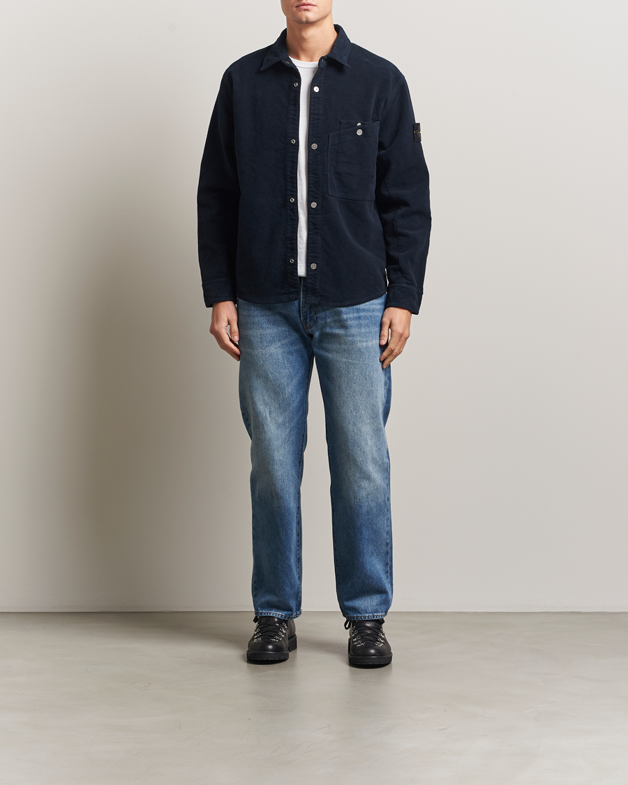 Mies | Kauluspaidat | Stone Island | Cotton Moleskin Overshirt Navy