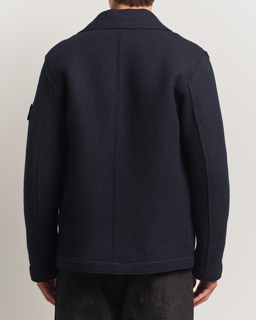 Mies | Takit | Stone Island | Double Breasted Felted Wool Peacoat Navy