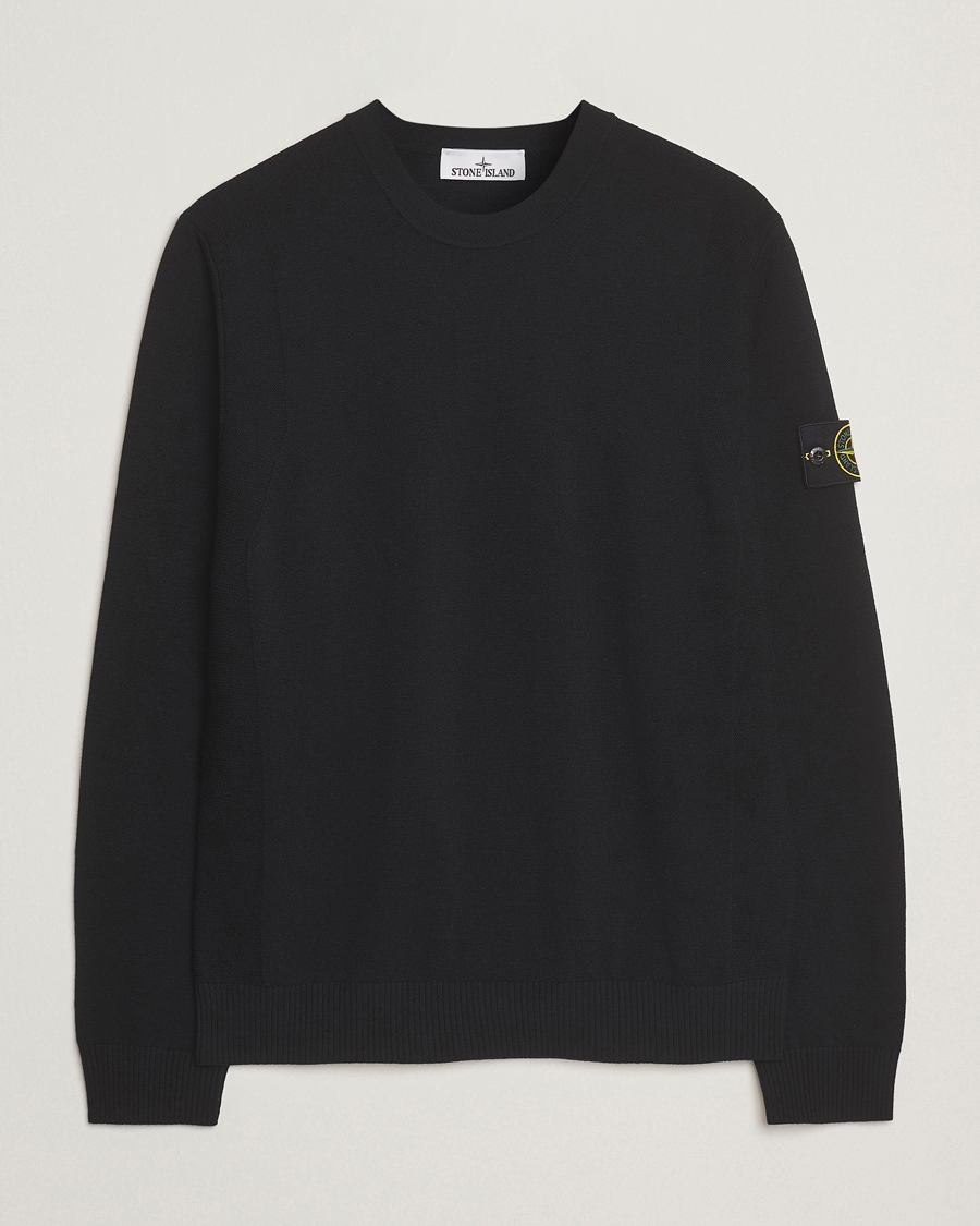 Mies | Puserot | Stone Island | Stretch Wool Knitted Jumper Black