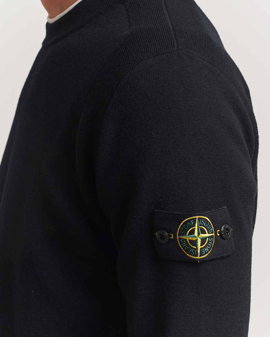 Mies | Puserot | Stone Island | Stretch Wool Knitted Jumper Black