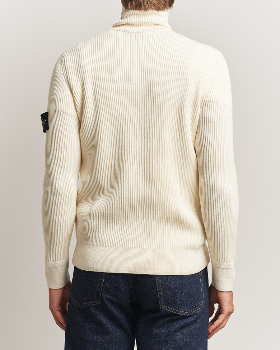 Mies | Puserot | Stone Island | Full Rib Wool Turtleneck Ivory
