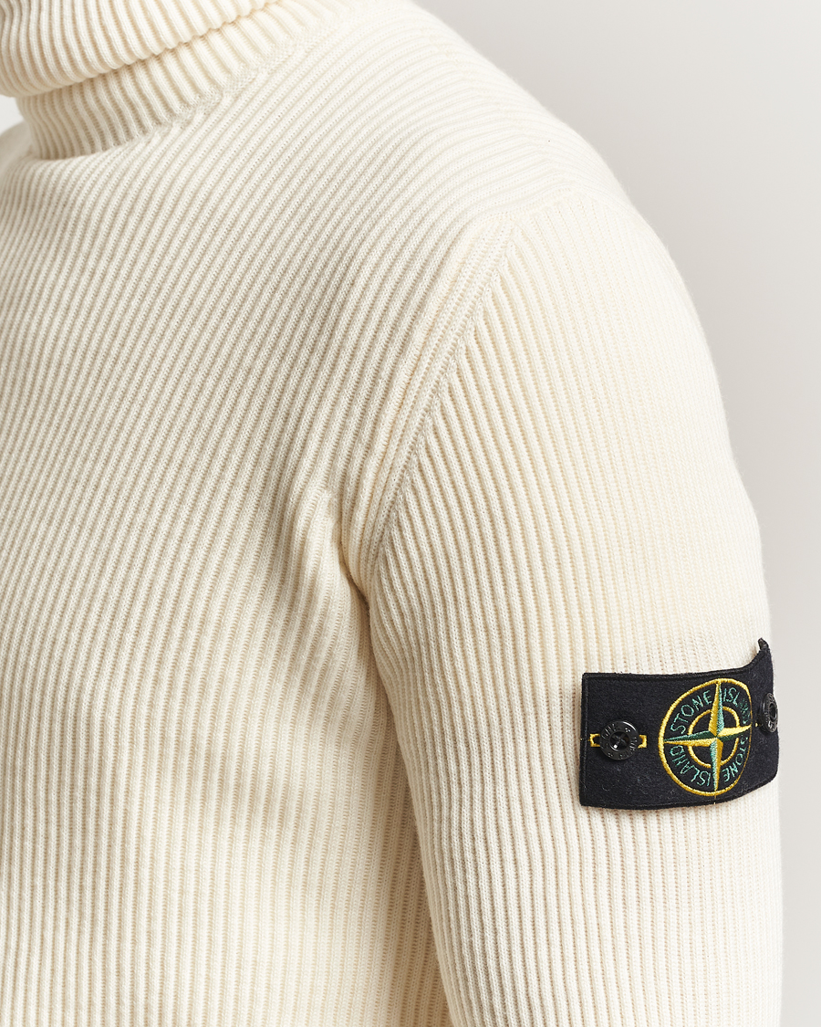 Mies | Puserot | Stone Island | Full Rib Wool Turtleneck Ivory