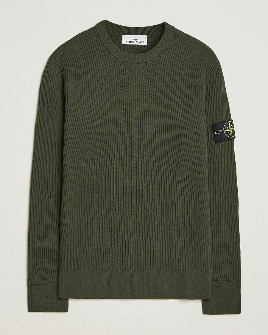 Mies | Puserot | Stone Island | Full Rib Crewneck Military Green