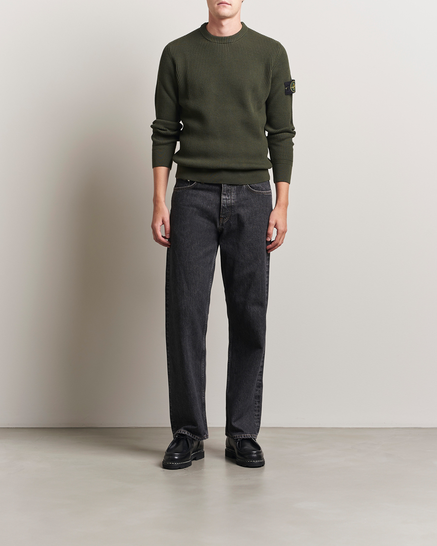 Mies | Puserot | Stone Island | Full Rib Crewneck Military Green