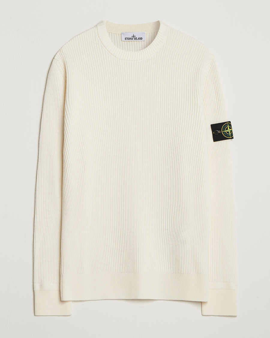 Mies | Puserot | Stone Island | Full Rib Crewneck Ivory