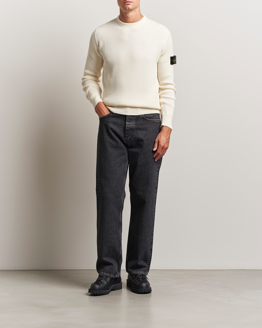 Mies | Puserot | Stone Island | Full Rib Crewneck Ivory