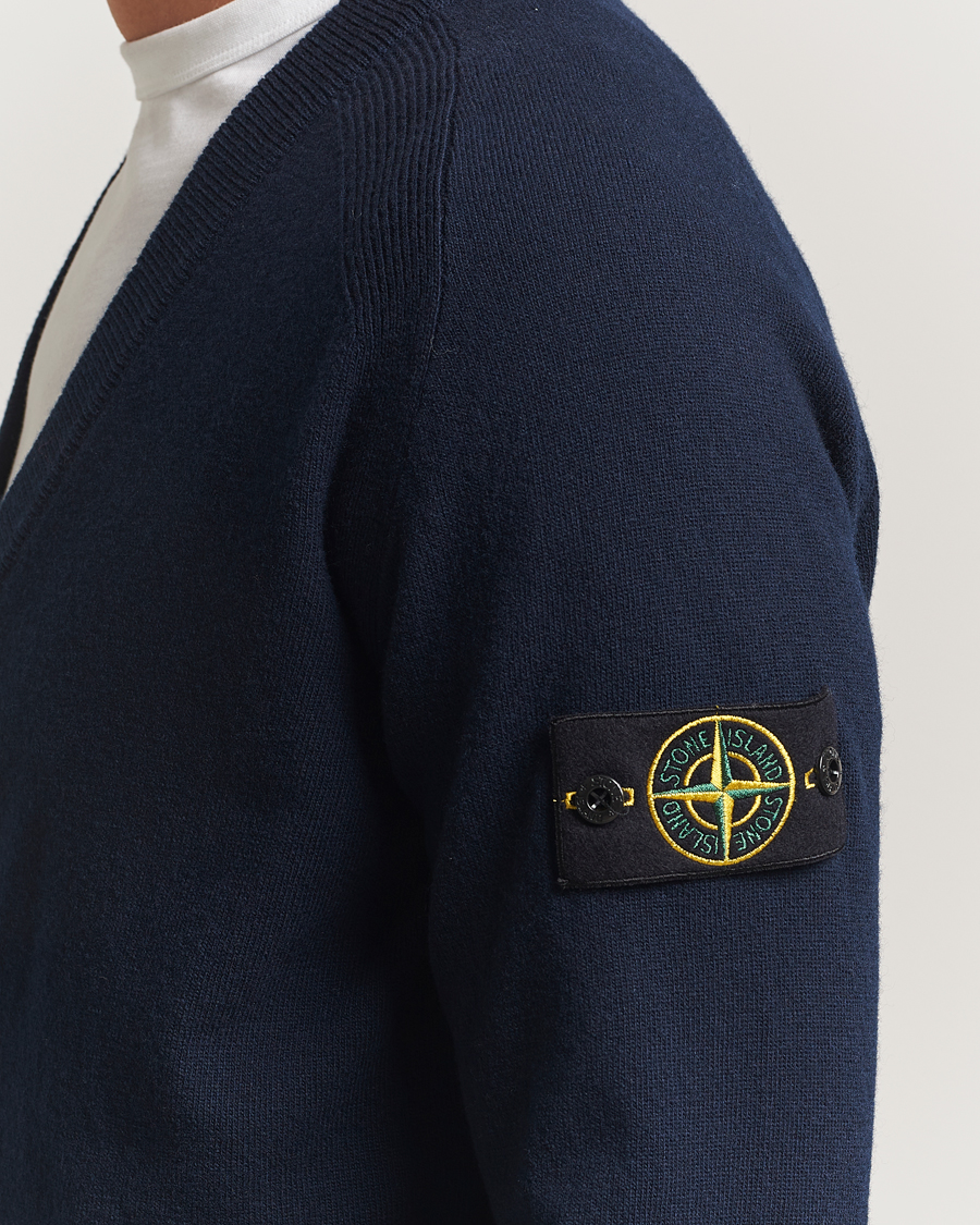 Mies | Puserot | Stone Island | Knitted Geelong Wool Cardigan Navy