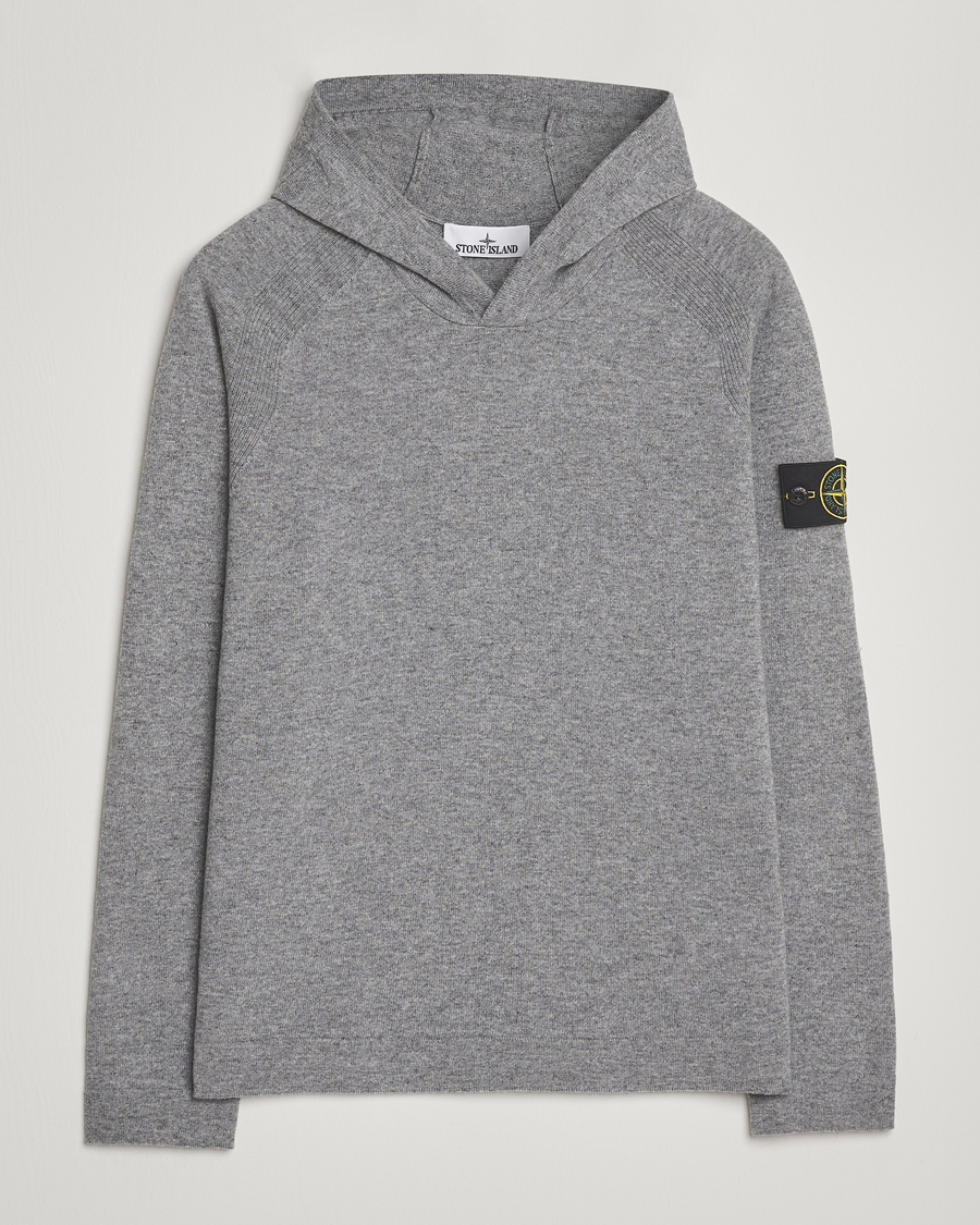 Mies | Puserot | Stone Island | Knitted Geelong Wool Hood Cement Melange