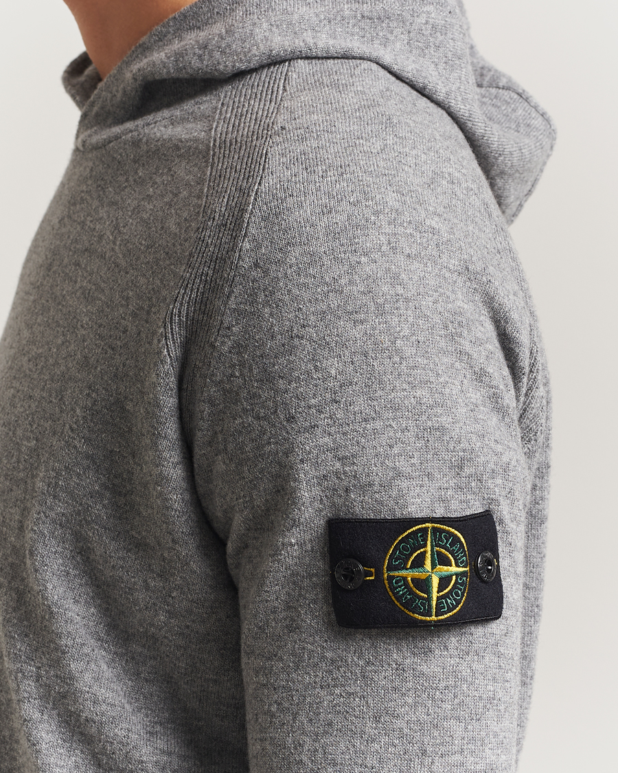 Mies | Puserot | Stone Island | Knitted Geelong Wool Hood Cement Melange