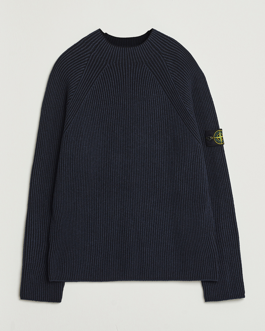 Mies | Puserot | Stone Island | Vanisé Full Rib Wool Crew Neck Navy