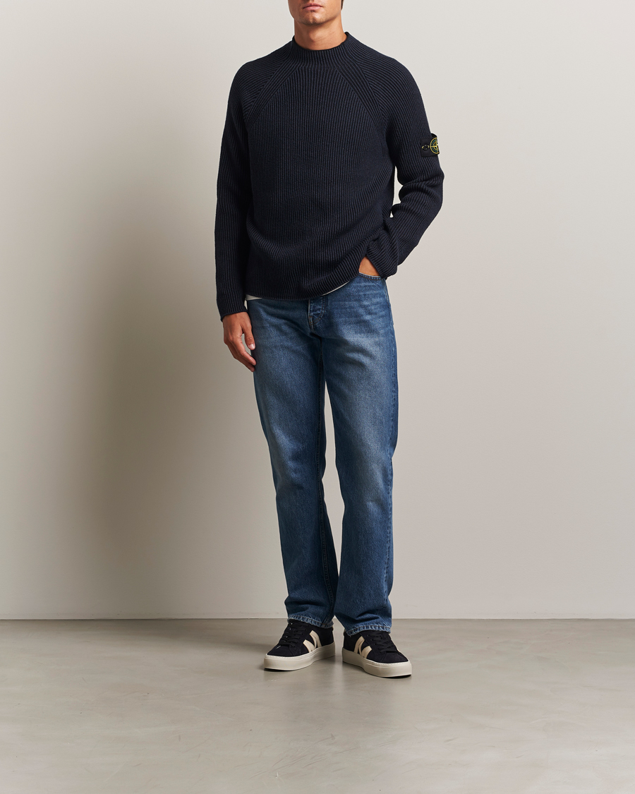 Mies | Puserot | Stone Island | Vanisé Full Rib Wool Crew Neck Navy
