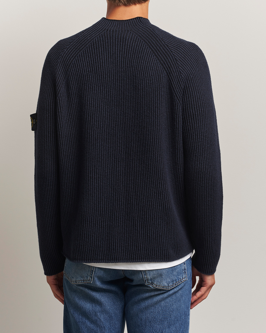 Mies | Puserot | Stone Island | Vanisé Full Rib Wool Crew Neck Navy