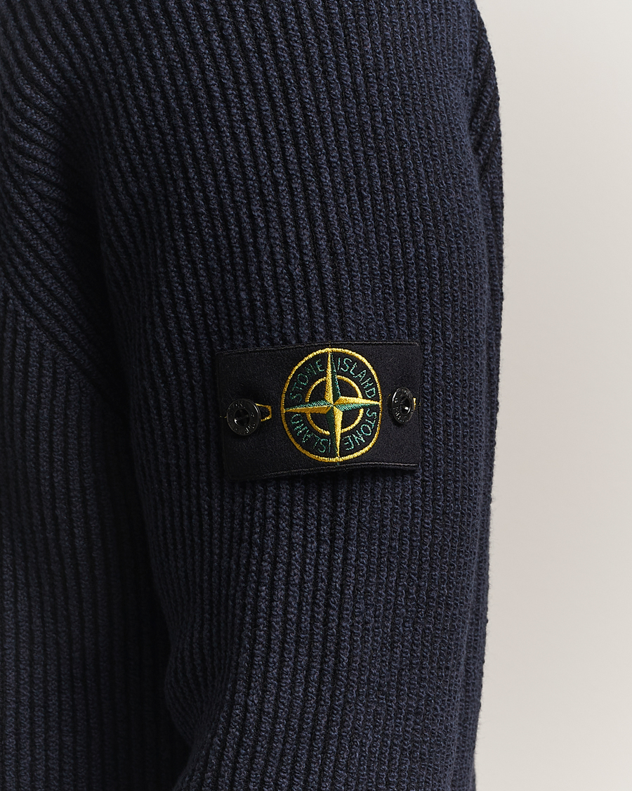 Mies | Puserot | Stone Island | Vanisé Full Rib Wool Crew Neck Navy