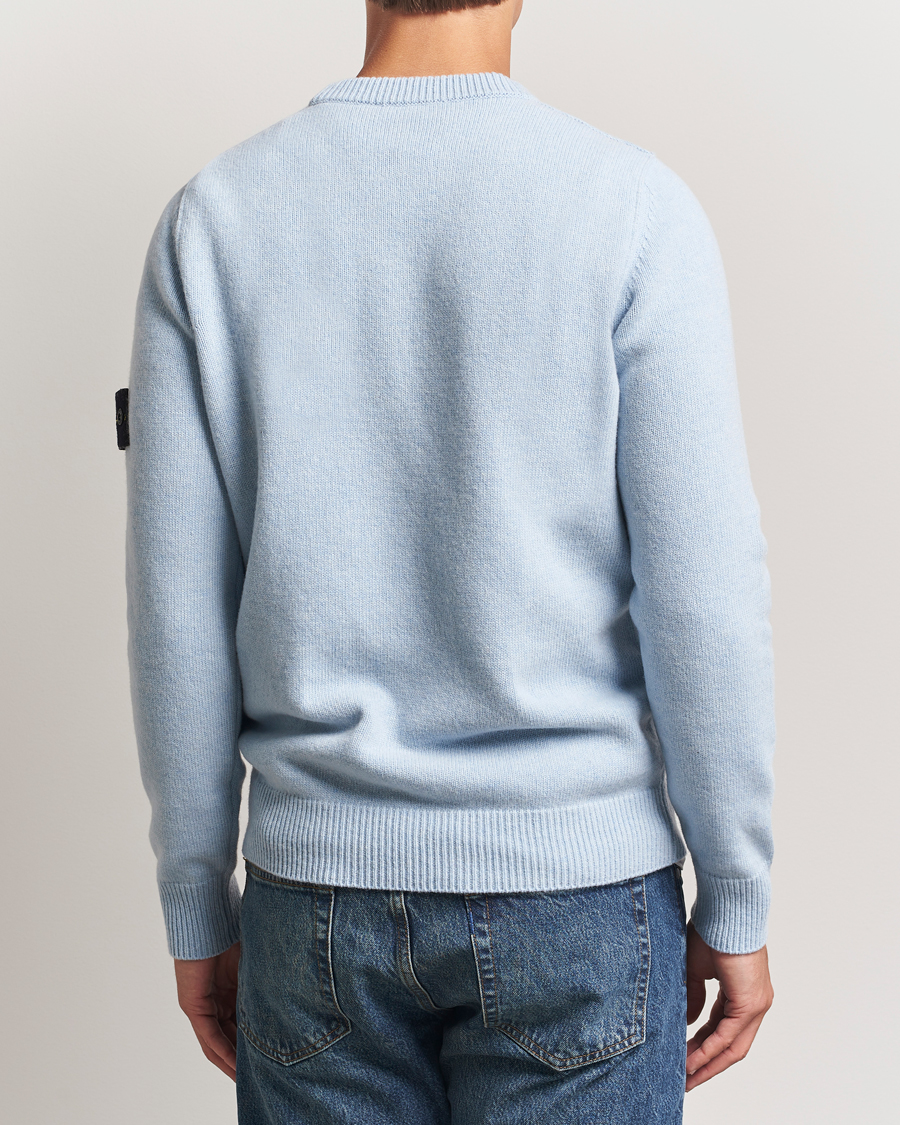 Mies | Puserot | Stone Island | Knitted Lambswool Crew Neck Sky Blue