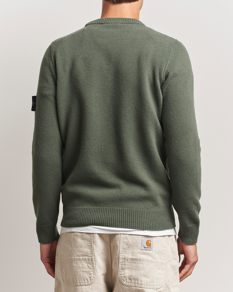 Mies | Puserot | Stone Island | Knitted Lambswool Crew Neck Military Green