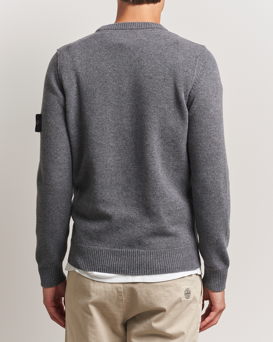 Mies | Puserot | Stone Island | Knitted Lambswool Crew Neck Cement Melange