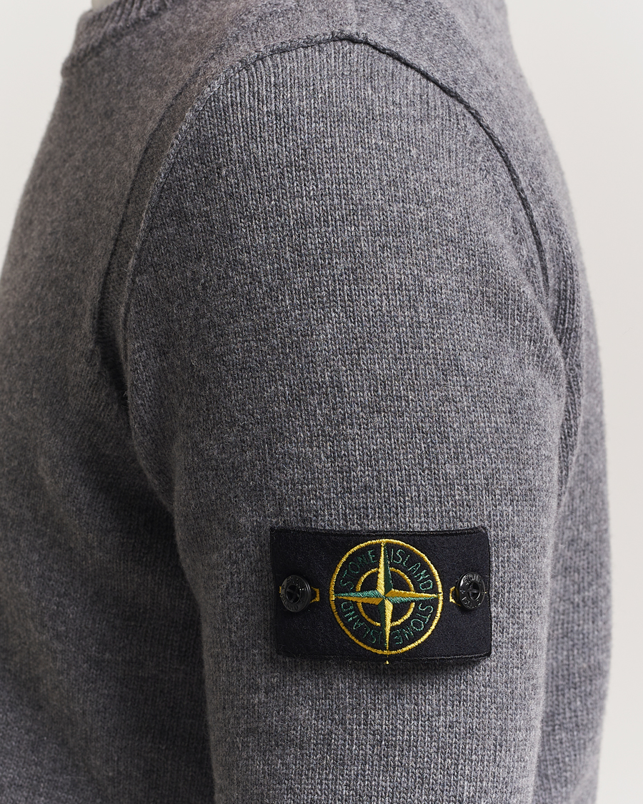 Mies | Puserot | Stone Island | Knitted Lambswool Crew Neck Cement Melange