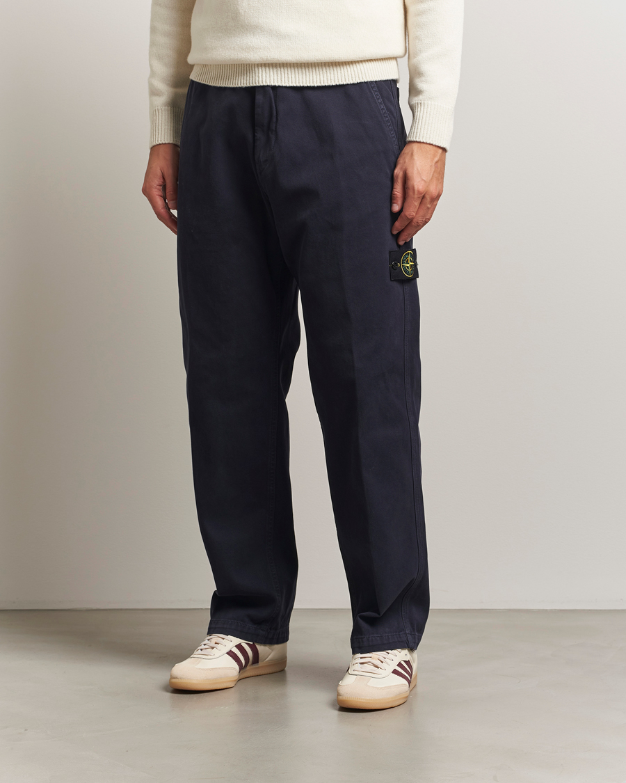 Mies | Housut | Stone Island | Panama Cotton Old Effect Trousers Ink