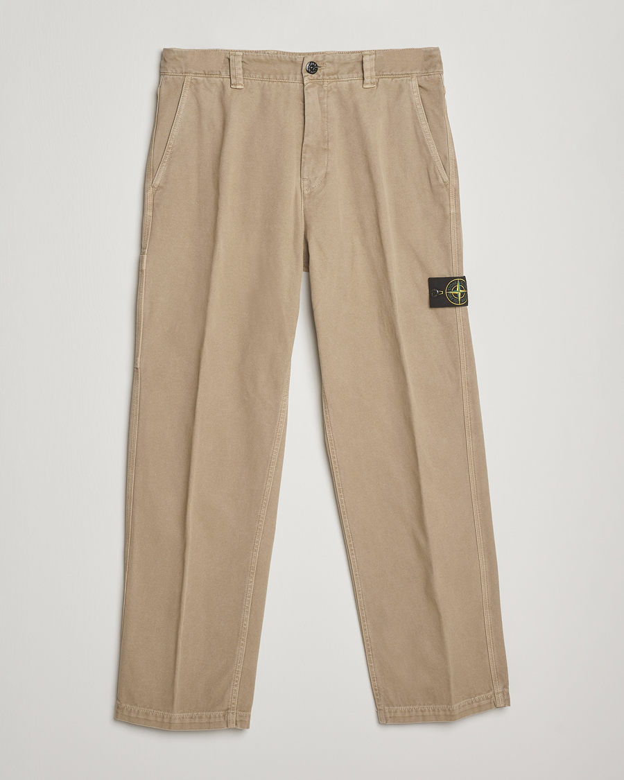 Mies | Housut | Stone Island | Panama Cotton Old Effect Trousers Desert
