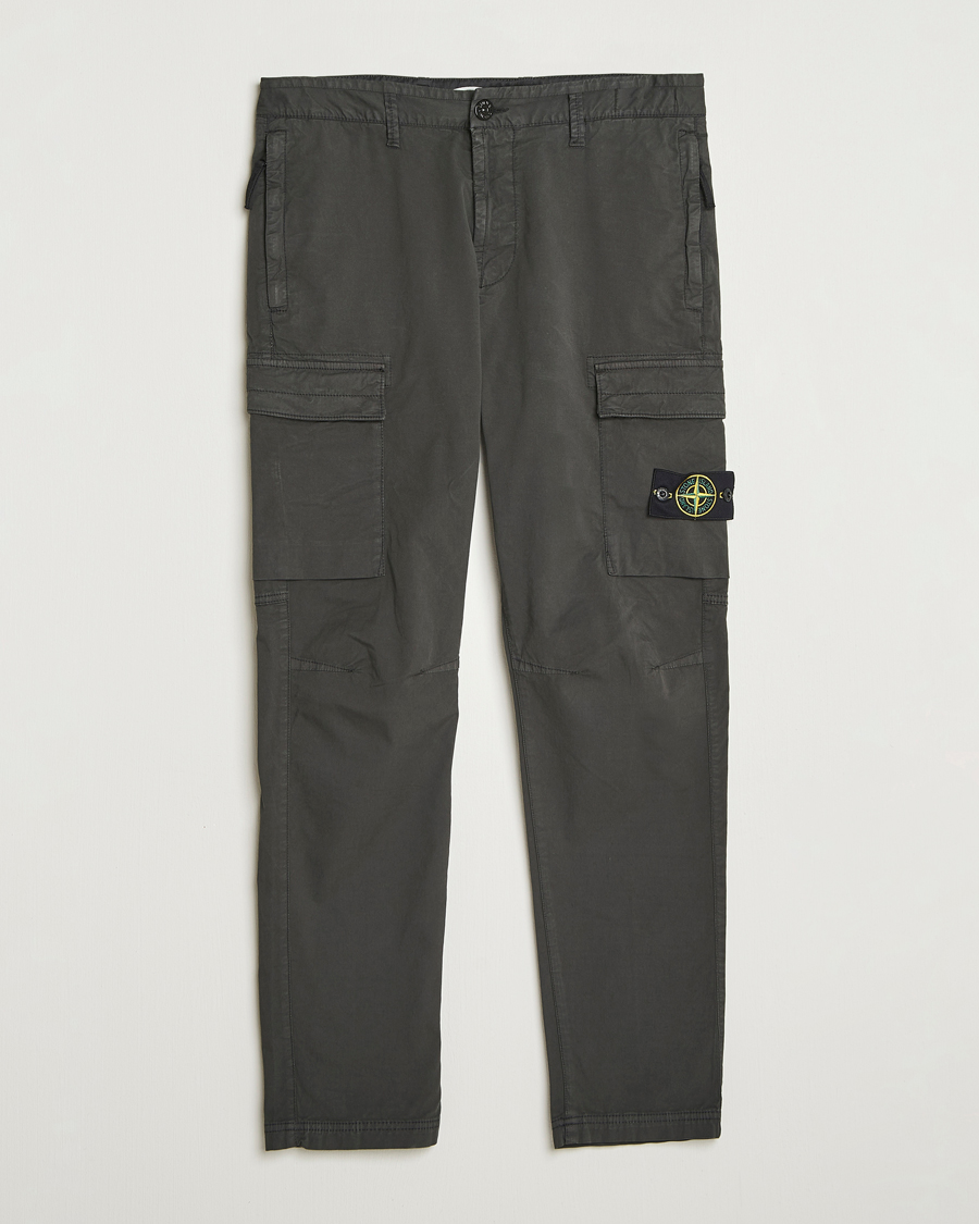 Mies | Housut | Stone Island | Supima Cotton Stretch Cargo Trousers Lead Grey