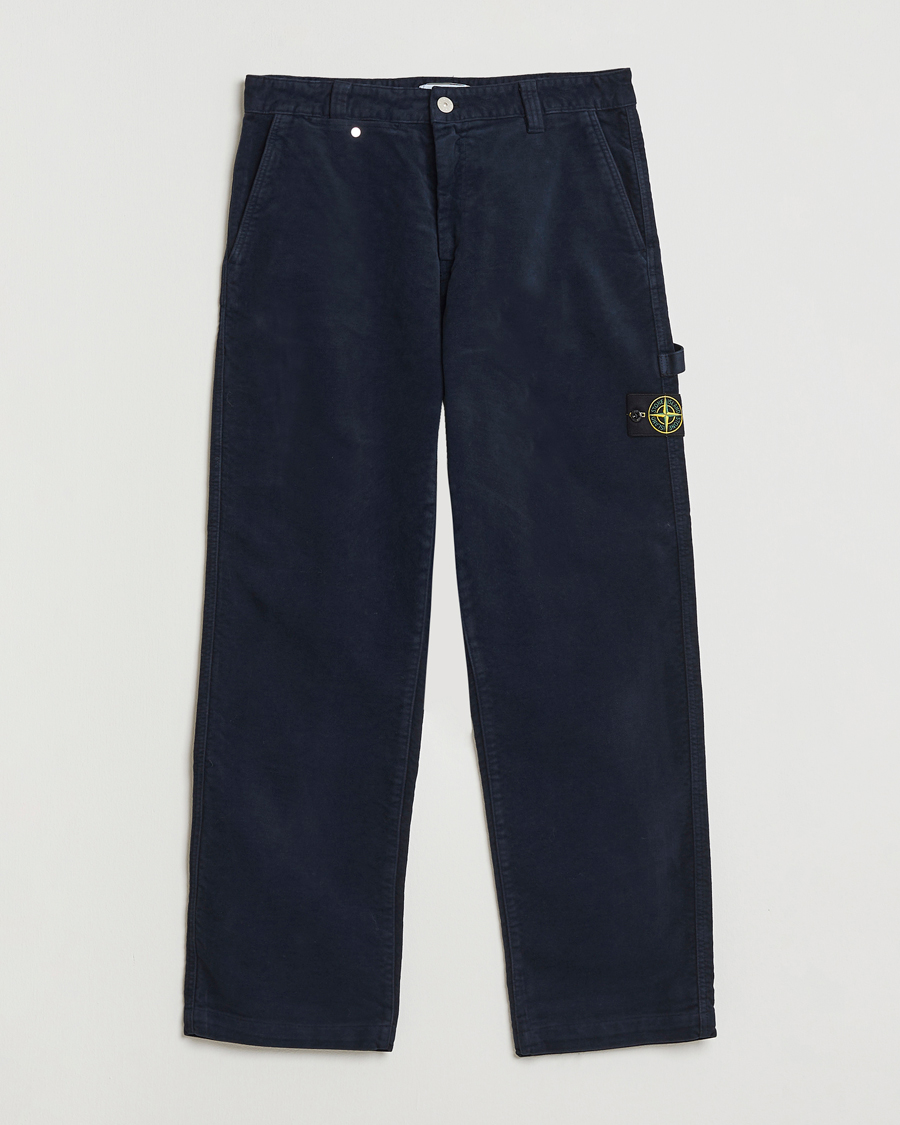 Mies | Housut | Stone Island | Cotton Moleskin Trousers Navy