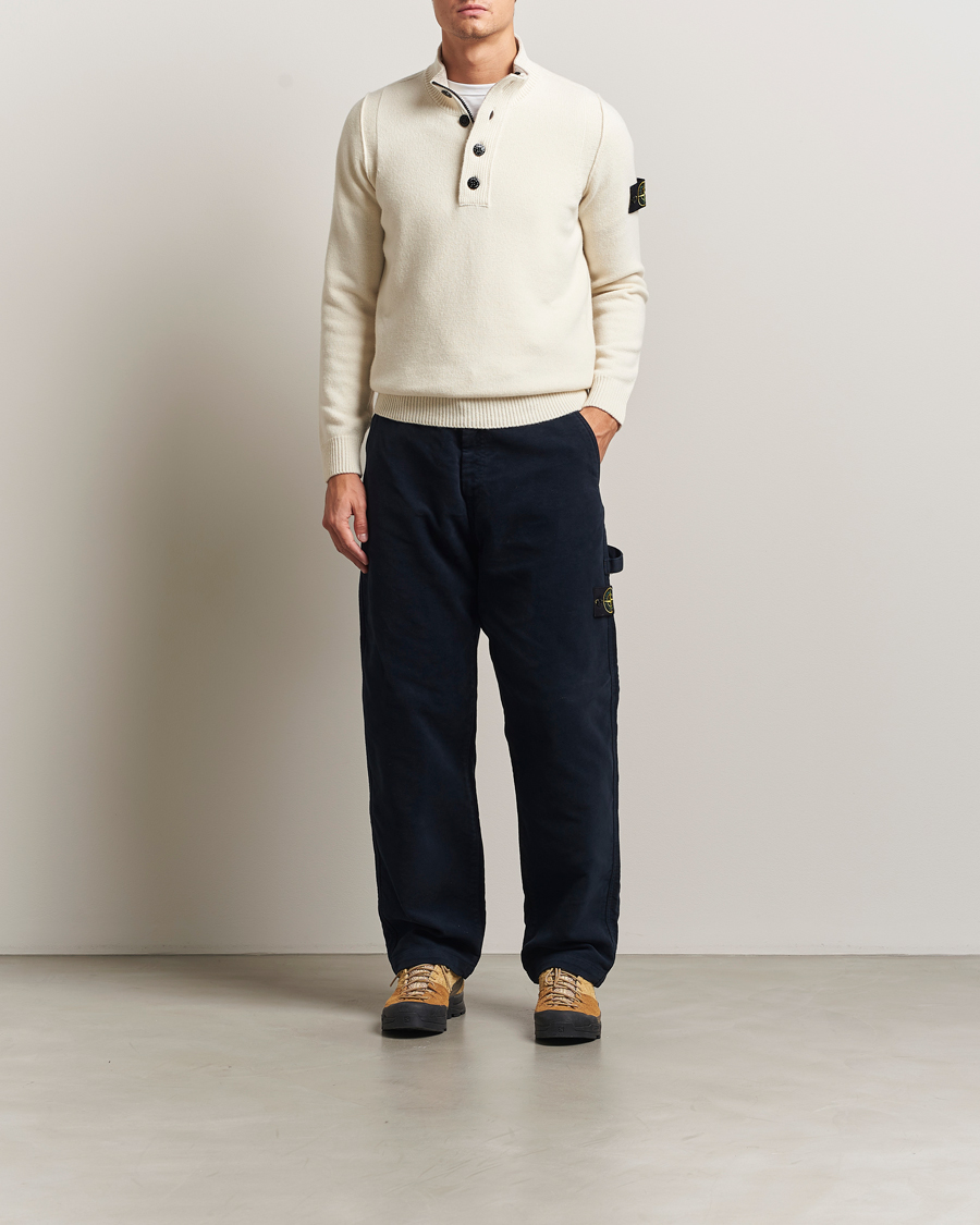 Mies | Housut | Stone Island | Cotton Moleskin Trousers Navy