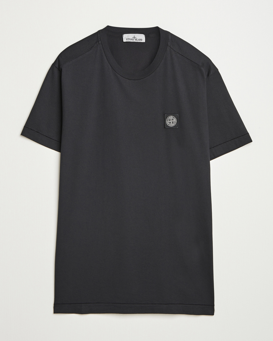 Mies | T-paidat | Stone Island | Garment Dyed Cotton Jersey T-Shirt Black