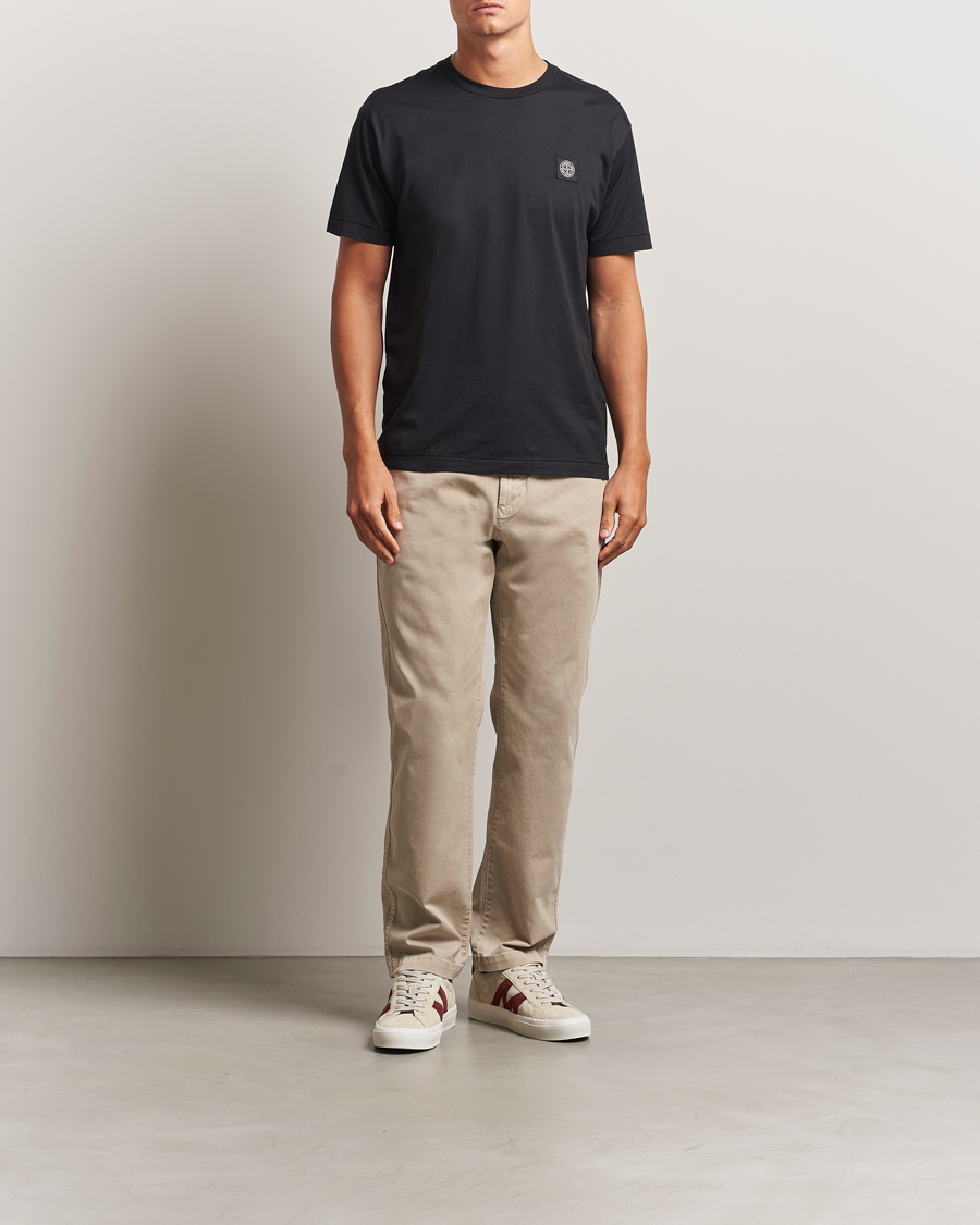 Mies | T-paidat | Stone Island | Garment Dyed Cotton Jersey T-Shirt Black