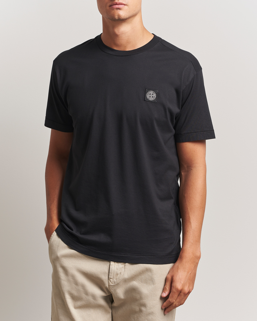 Mies | T-paidat | Stone Island | Garment Dyed Cotton Jersey T-Shirt Black
