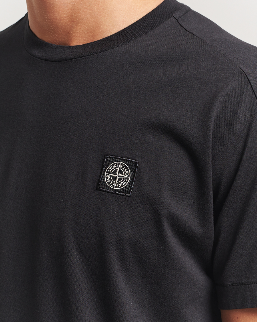 Mies | T-paidat | Stone Island | Garment Dyed Cotton Jersey T-Shirt Black