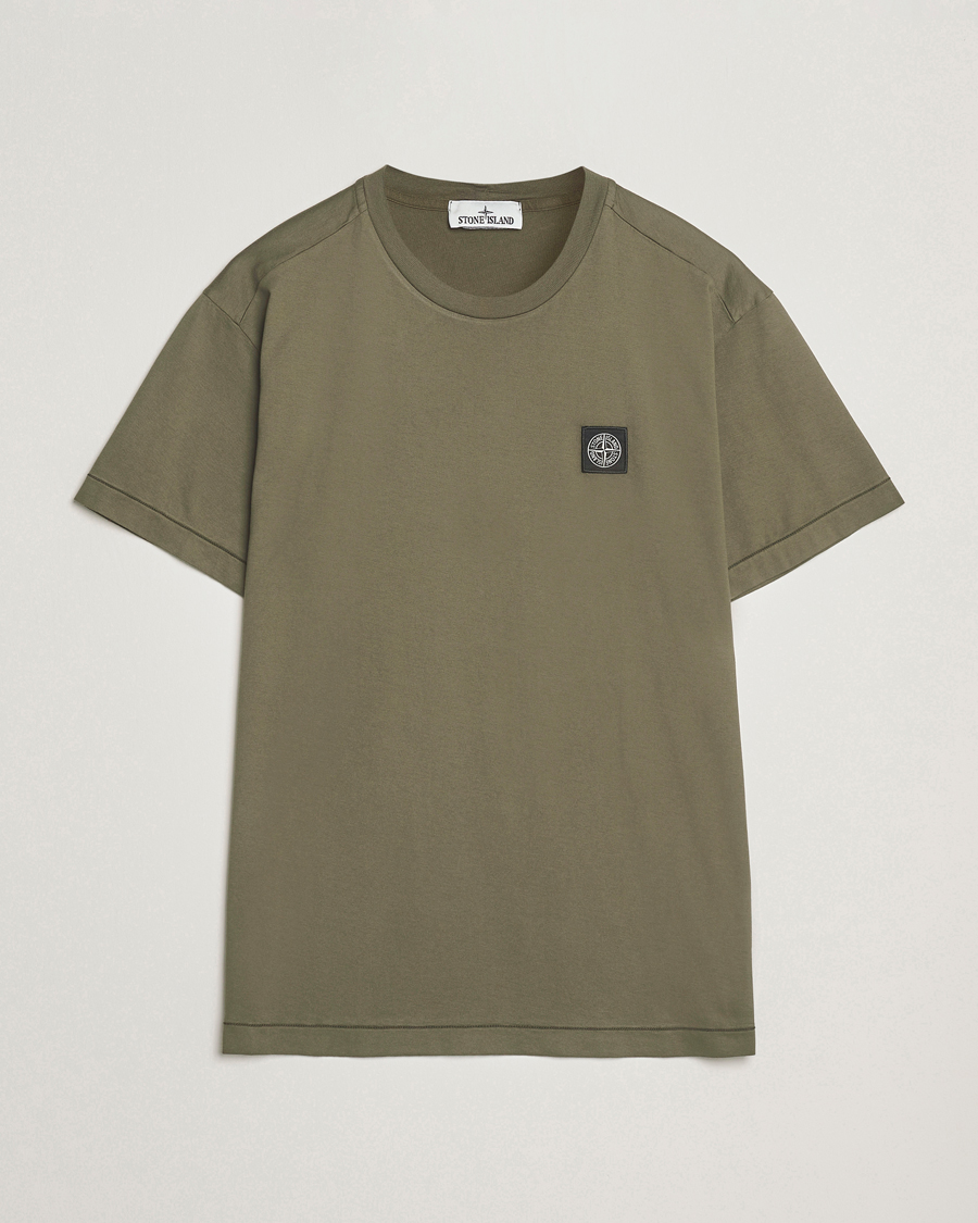 Mies | T-paidat | Stone Island | Garment Dyed Cotton Jersey T-Shirt Military Green