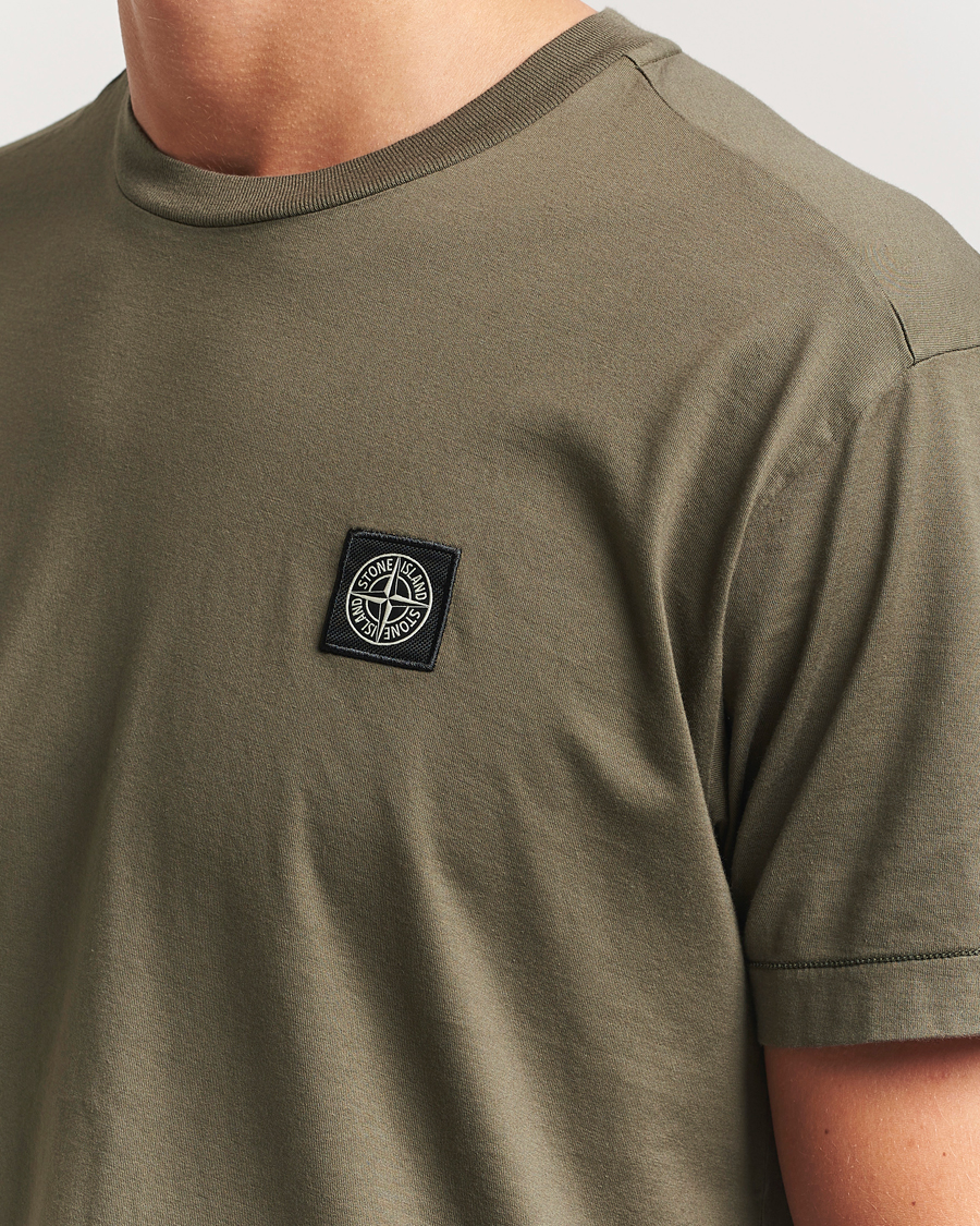 Mies | T-paidat | Stone Island | Garment Dyed Cotton Jersey T-Shirt Military Green