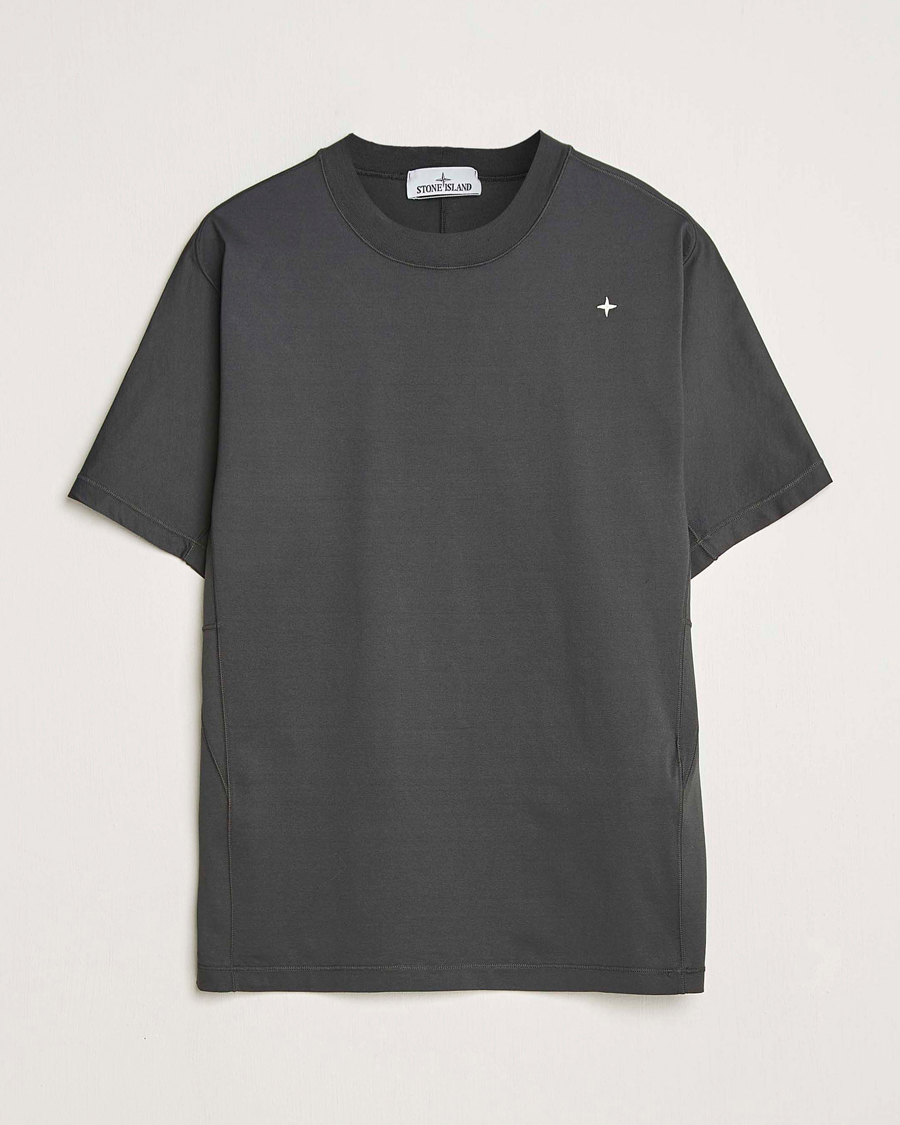 Mies | T-paidat | Stone Island | Stellina Mercerized Cotton T-Shirt Lead Grey