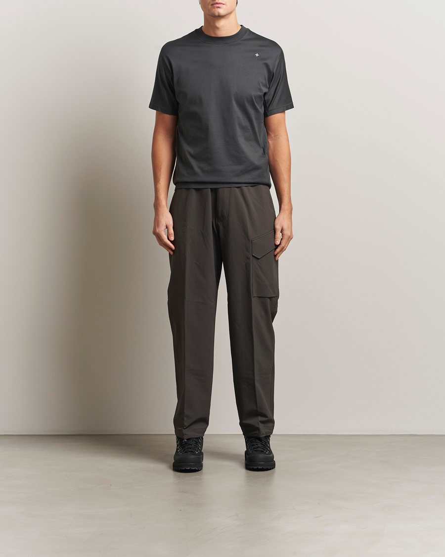 Mies | T-paidat | Stone Island | Stellina Mercerized Cotton T-Shirt Lead Grey