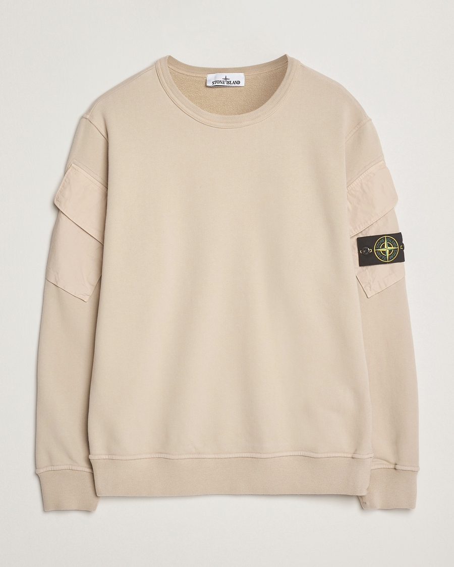 Mies | Puserot | Stone Island | Organic Cotton Fleece Arm Pocket Sweatshirt Desert