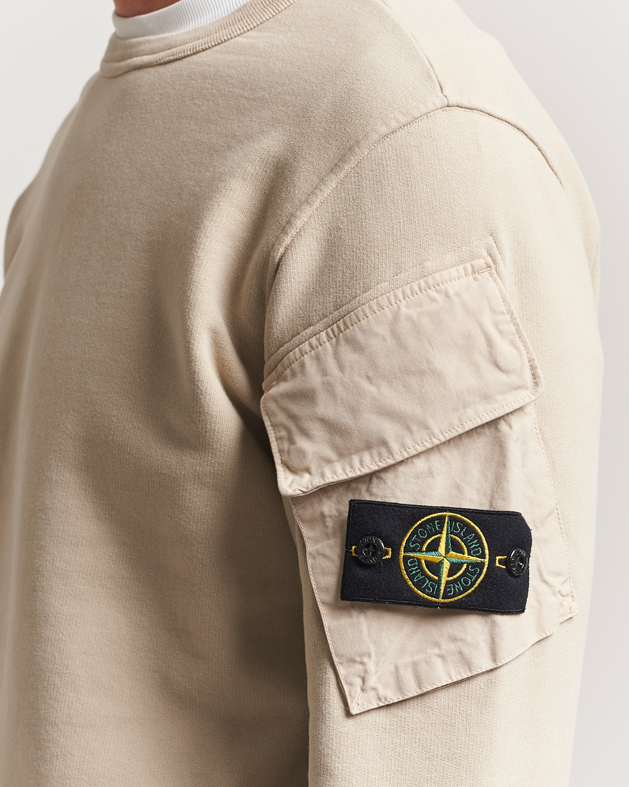 Mies | Puserot | Stone Island | Organic Cotton Fleece Arm Pocket Sweatshirt Desert