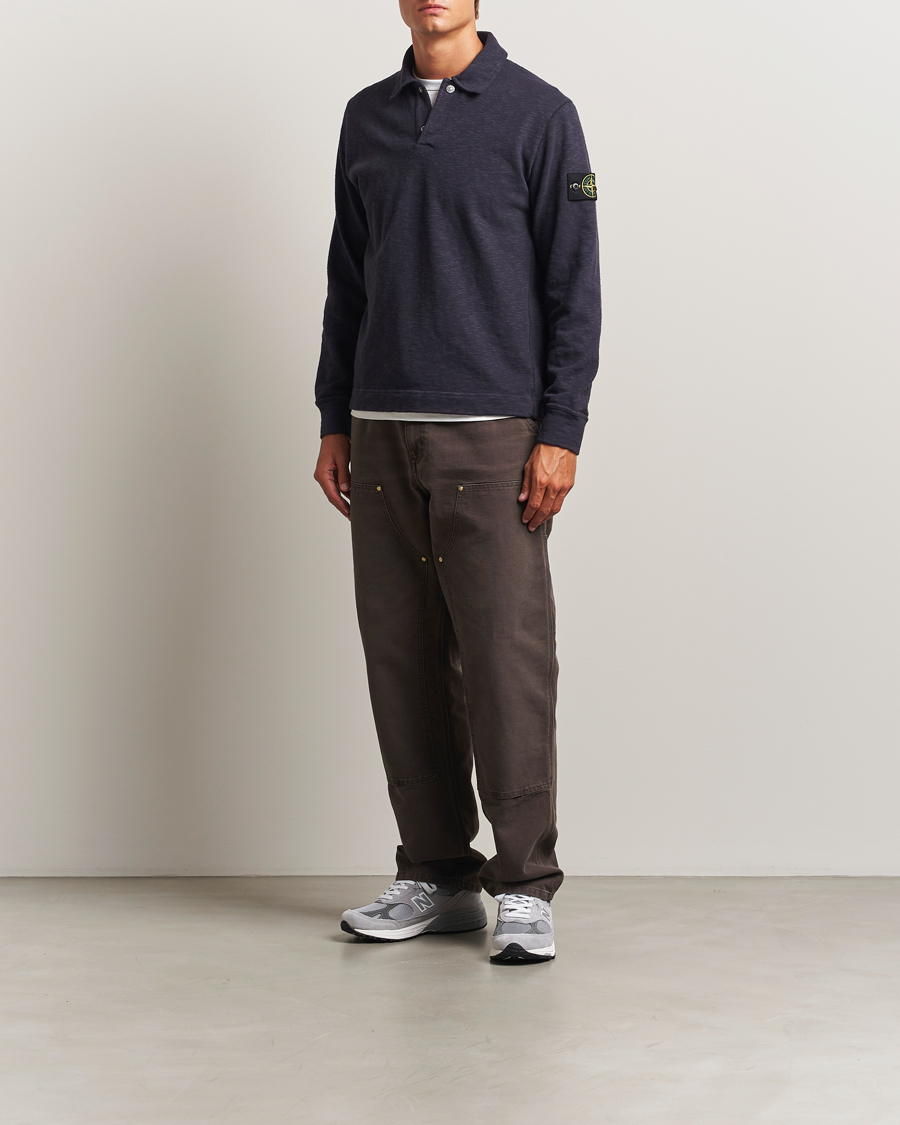 Mies | Puserot | Stone Island | Vanisé Brushed Heavy Cotton Polo Ink