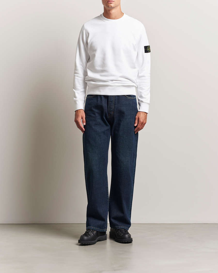 Mies | Puserot | Stone Island | Garment Dyed Fleece Sweatshirt White