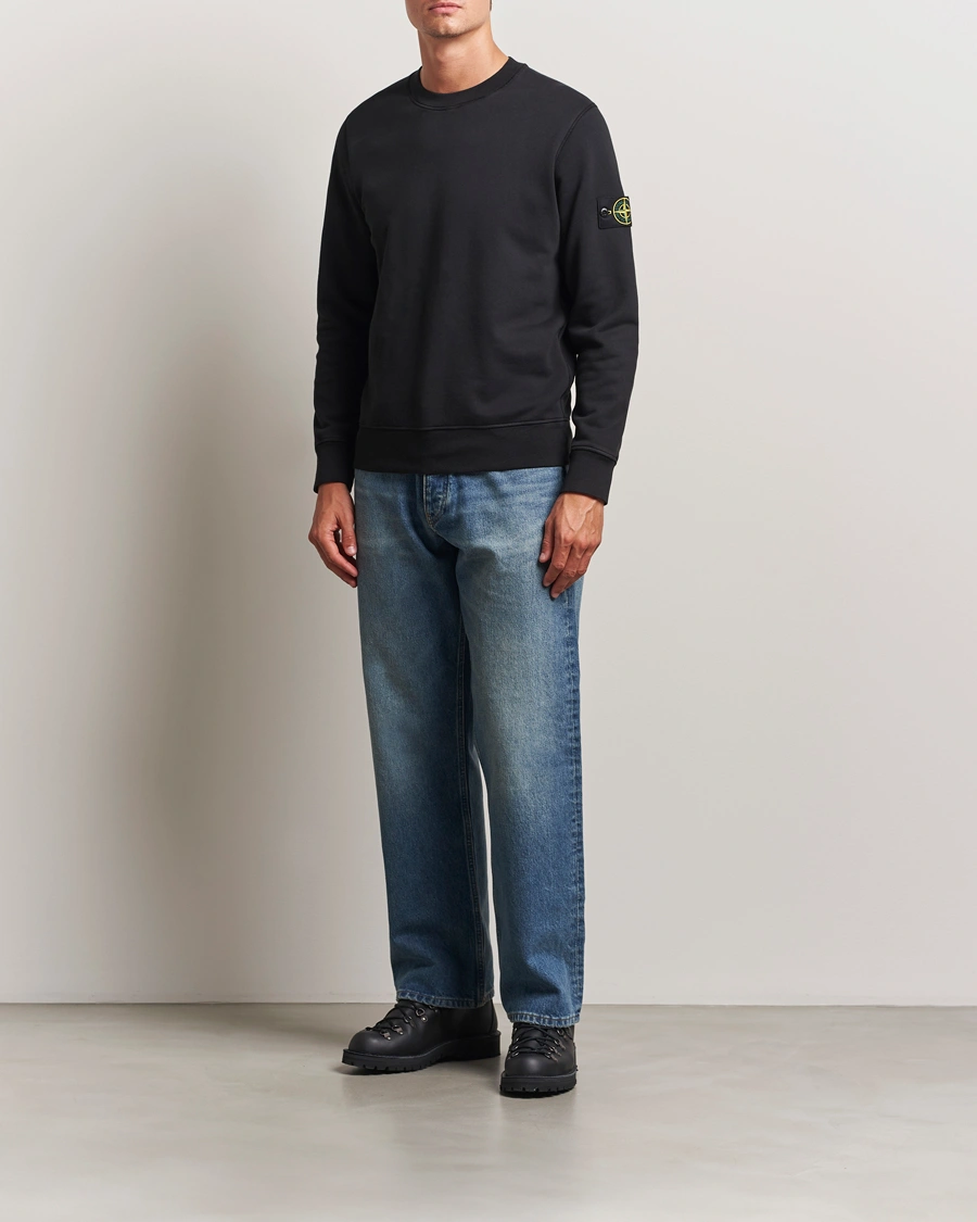 Mies | Puserot | Stone Island | Garment Dyed Fleece Sweatshirt Black