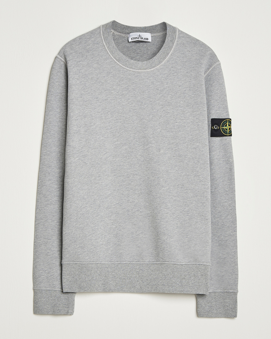 Mies | Puserot | Stone Island | Garment Dyed Fleece Sweatshirt Grey Melange