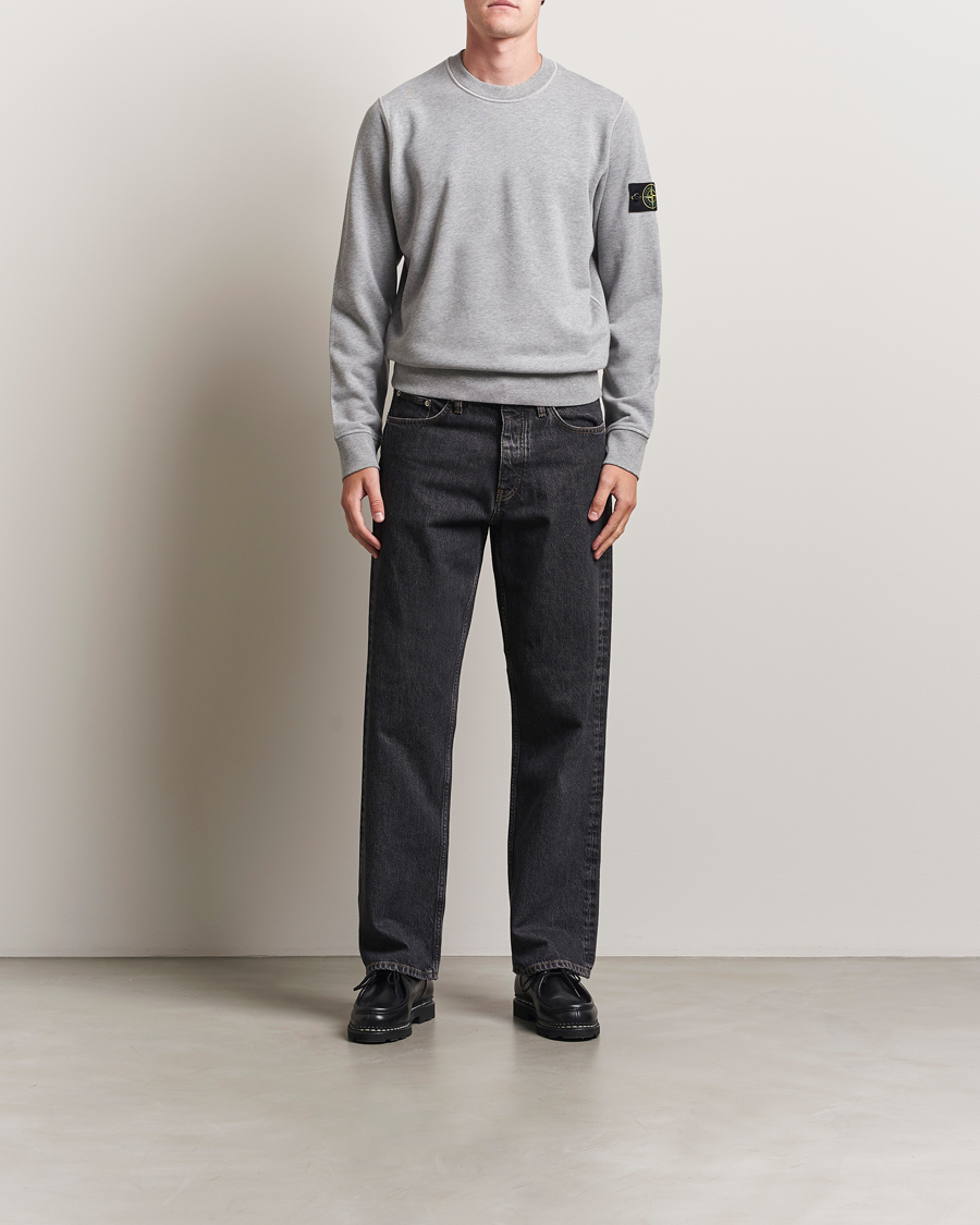 Mies | Puserot | Stone Island | Garment Dyed Fleece Sweatshirt Grey Melange