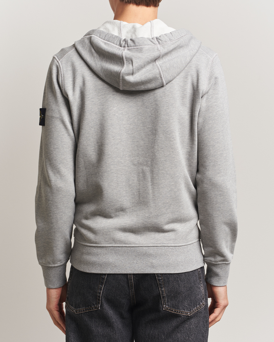 Mies | Puserot | Stone Island | Garment Dyed Fleece Full-Zip Hood Grey Melange